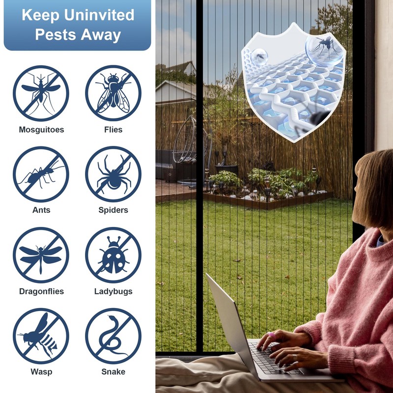 METAONLY Magnetic Screen Door Mesh, Works for Patio, Sliding Door,