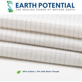 OuDiLee Grounding Pillowcase UK, Earthing Pillowcase UK 95% cotton and 5% soft silver thread (Standard UK Size) for Better Sleep and Natural Wellness with 5m UK Plug Cord (White)