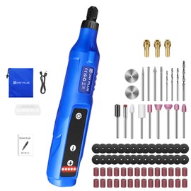 Rotary Tool, 42W Multi-Purpose Power Rotary Tool with LED Light, 5 Speed Adjustment 3000-18000RPM, 3.7V 1500mAh, Blue, 17x3.5x3cm