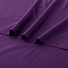 Toodou Soft Brushed Microfiber Purple Twin Flat Sheets-Comfortable and Durable Flat Sheet is Made of Premium Fabric-The Bed Top Sheet Have Great Breathability