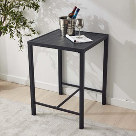 Stabrech Square Outdoor Dining Table, 36.5" Metal Patio Dining Table, Counter Height Bar and Pub Bistro Cocktail Tables for for Cafe, Kitchen, Garden