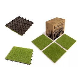 Hanie Group Piso Modular Con Pasto Sintético 31x31cm Jardin Terrazas Hd