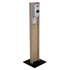 Wooden Mallet Hand Sanitizer Dispenser Floor Stand, Unfinished (HFS1UN)