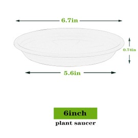 5 Packs Plant Saucer 6 8 10 12 14 16 19 22 26 Inch Plastic Pot Tray Flower Planter Saucers and Drip Trays for Indoors Outdoors, Thick Heavy Sturdy Plant Plate Water Catcher (6 Inch Black)