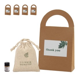 Forest Life Petite Gift Cypress Chip Sachet (with Hinoki Oil) 4 pcs "thank you" Aroma Retirement Transfer Transfer White Day (4)