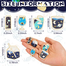 5 Pcs Enamel Pins Set Cute Solar System Laple Pin Novelty Starry Metallic Space Pins Cartoon Brooch Pin Badges for DIY Clothes Bag Hat Jacket Backpack Accessories Gifts