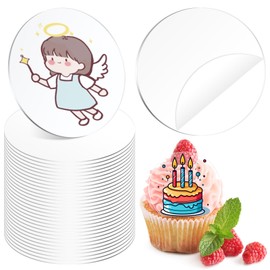 Tanstic 30Pcs Clear Acrylic Circles Blanks, 2.75”/70mm Clear Round Acrylic Sheet Transparent Circle Ornaments for DIY, Crafts