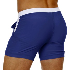 MAGCOMSEN Swim Shorts Men Beach Shorts for Men Swim Trunks Big and Tall Swim Boxer Briefs for Men Mesh Liner Bathing Shorts Water Shorts with Pockets Navy