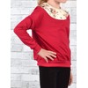 30330 Children's Girls' Long-Sleeved Jumper with Floral Pattern, red