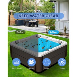 Mariocsa Hot Tub Bubble Cover 7 x 7 FT for Square Spa Pool, Solar Cover Insulation Blanket, Floating Spa Cover for Outdoor and Energy Efficiency