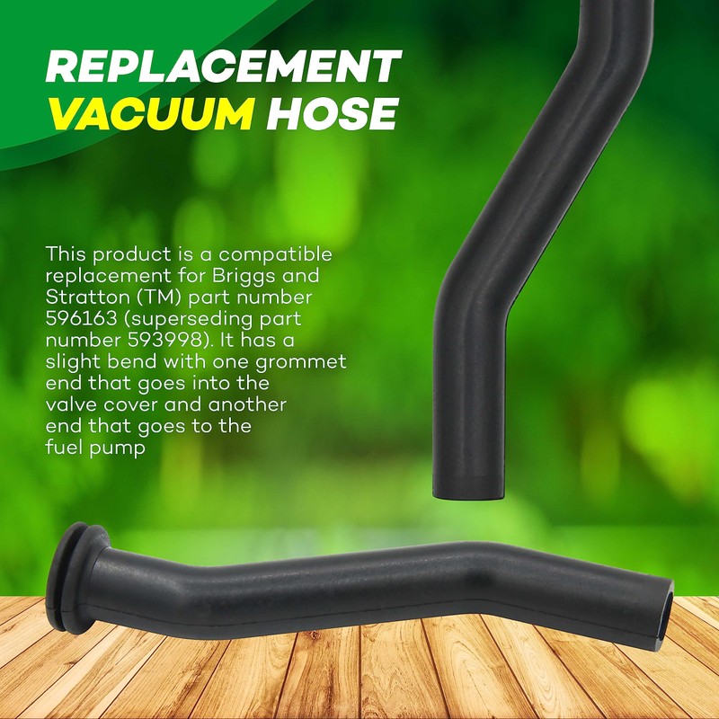 (2-pack) Calvana 596163 Rubber Vacuum Hose, 3" Tractor Vacuum Pump