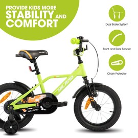 HH HILAND Kids Bike 12 Inch Kids' Bicycles for Boys Girls Age 2-4 Years, Children's Bicycle with Training Wheel Green