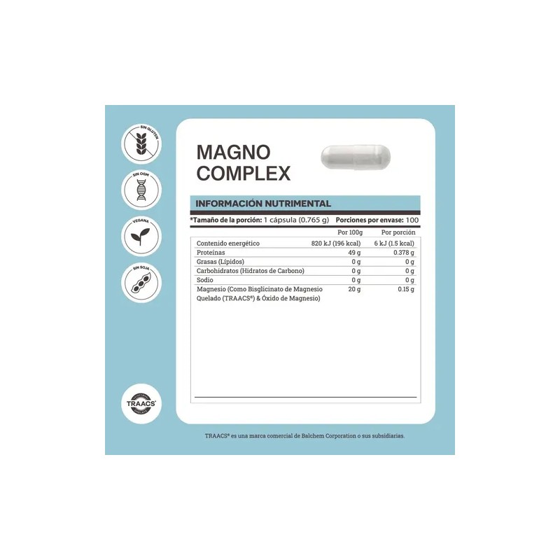 Matter Magno Complex Bisglicinato Magnesio Quelado Magnesium Bisglycinate Chelated Supplement,