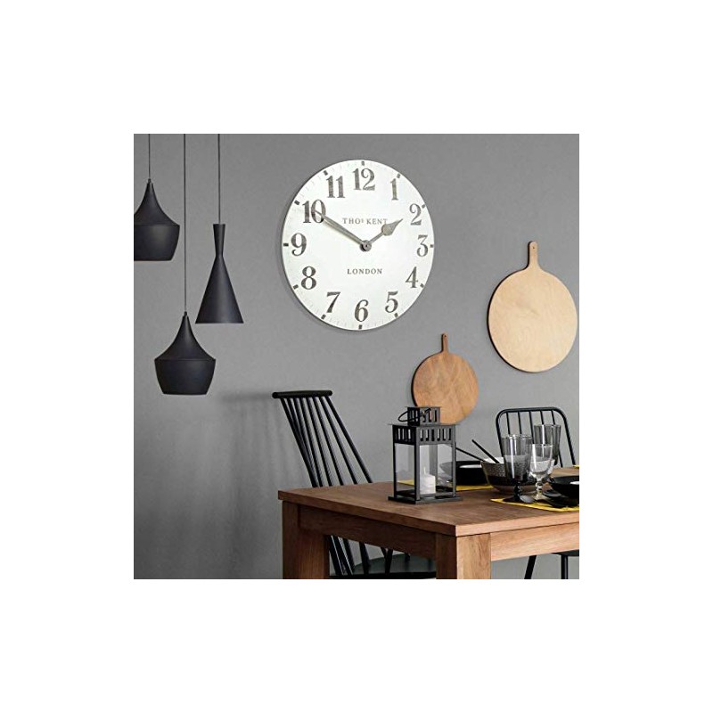 Thomas Kent Arabic Design Limestone White Wall Clock - 12"