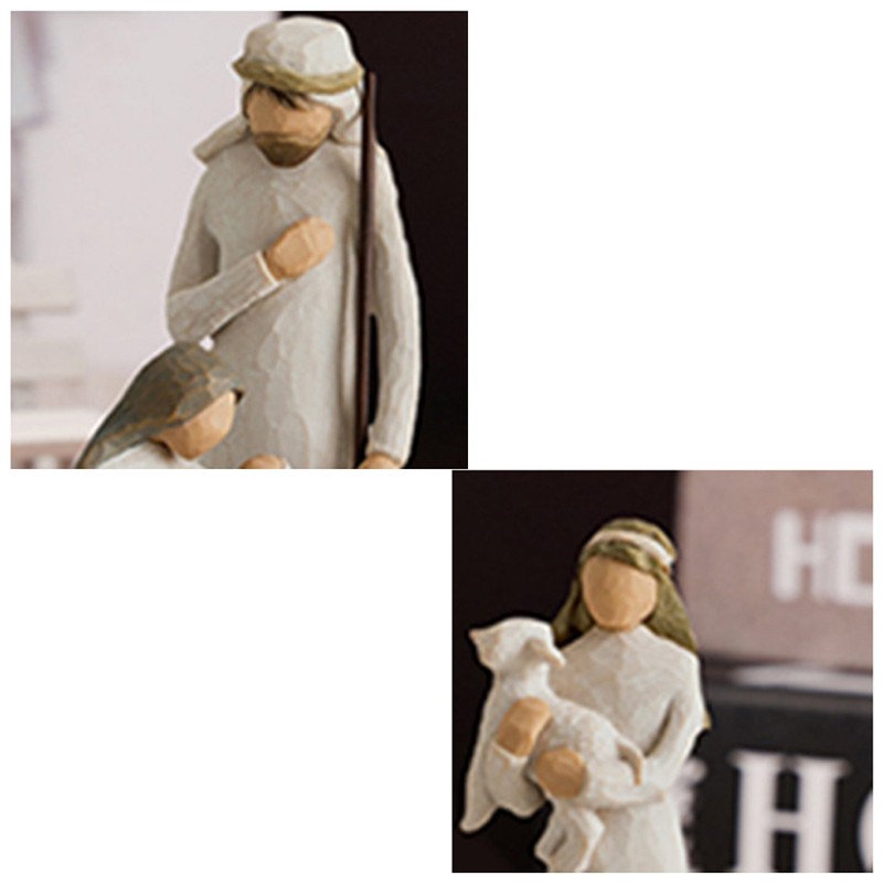 6PCS Resin Figures Fine Workmanship Art Ornaments for Household Office
