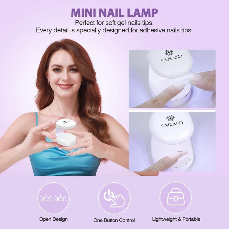 SAVILAND- Kit de uñas Gel X: Kit de uñas de