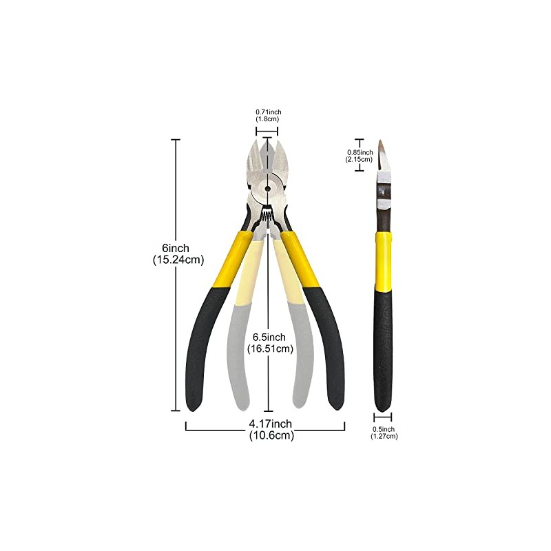 Wire Cutters6.5 inch, 2 Pack, Flush Cutters,BOOSDEN Spring Loaded Cutting
