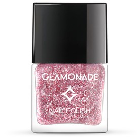 Glamonade Nail Polish Glitter Fingernail: Peach Pink Color 0.34 Fl Oz 10ml Mermaid Series Nail Polish Fingernail and Toenail Polish Nail Polish Art for Beginner Salon DIY at Home Long Lasting