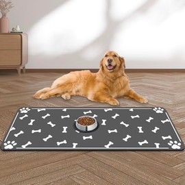 Large Pet Feeding Mat, Absorbent Quick Dry Dog Mat for Food and Water Bowl, No Stains Easy Clean Dog Water Dispenser Mat, Dog Accessories, Pet Supplies Mat, Dog Bowl Mat for Messy Drinkers