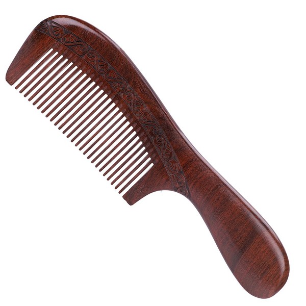 Sandalwood Width 20 cm Wood Comb Anti Static Comb for Men or Women Unisex Children Travel Comb with Handle Hair Comb for Fine and Long Hair Comb Massage Durable Natural Comb As A Gift