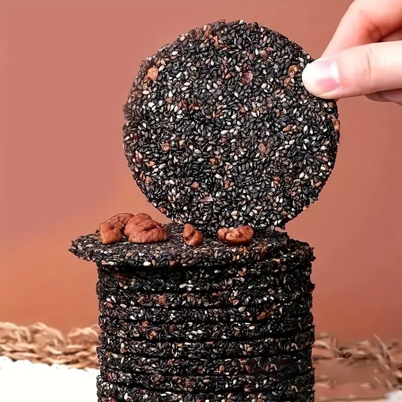 Black Sesame Walnut Biscuits, Healthy High Calcium Black Sesame Walnut