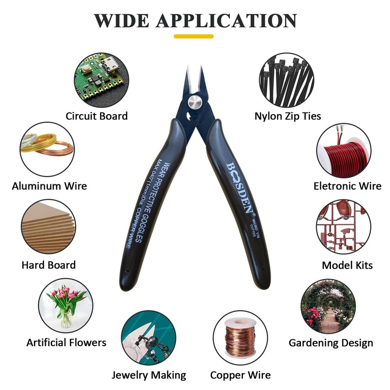 BOOSDEN Thin Blade Nipper, Nipper, Tool, Electrician Nipper, Micro Nipper,