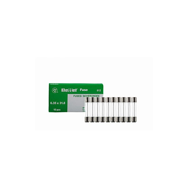 Pack of 10 Fuses 20 A Slow Blow 6.3 x