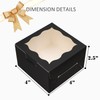Bakepacker Black Bakery Boxes with Window 4x4x2.5 inches Small Size