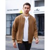 Wizoat Mens Casual Jacket Lightweight Jacket Varsity Coat Deep Khaki