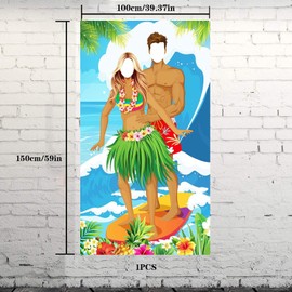Luau Party Decoration Hawaii Photo Backdrop Party Decoration Hawaii Photo Backdrop Photo Banner Hawaiian Aloha Party Luau Couple Prop Summer Beach Tropical Decoration Party Beach Party (39in*59in-C)