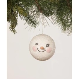 Winking Snowman Head Ornament