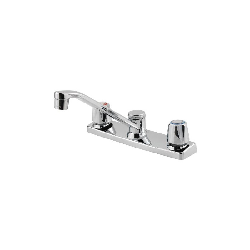 Price Pfister Pfirst Series Kitchen Faucet 2-Handle Chrome, Metal Handles