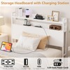Elephance Twin Bed Frames with Charging Station and Storage Headboard,