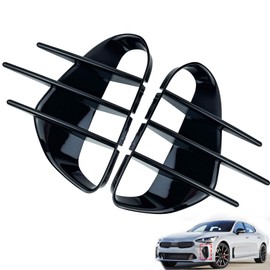 SIPIDEAUT Front Bumper Spoiler Side Vent Cover Compatible with KIA Stinger 2018-2023 Canard Splitter Trim Auto Accessories 2 PCS (Gloss Black Style - Front)