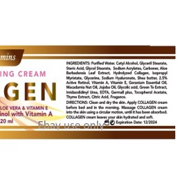 Crema de absorción rápida de colágeno hidrolizado y elastina - crema para cara y cuello (4 oz)