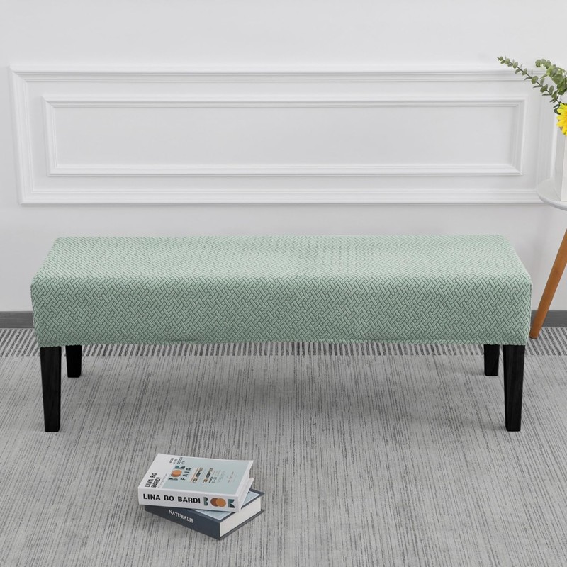 SPRINGRICO Stretch Dining Bench Cover, Removable Bench Slipcover Washable Bench