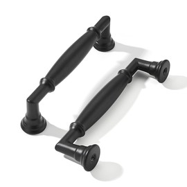 khtumeware 10 Pack 4 Inch(102mm) Matte Black Cabinet Pulls Heavy Duty Solid Cabinet Handles Kitchen Cabinet Hardware for Cupboard Drawer Handles