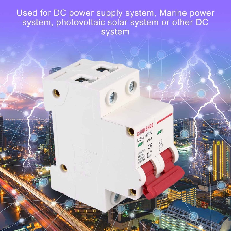 Pack of 2 DC Circuit Breakers, 1000 V DZ47-63Z-2P DC