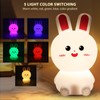 Cute Night Light Tap Control 5 Modes Rechargeable Rabbit Shape