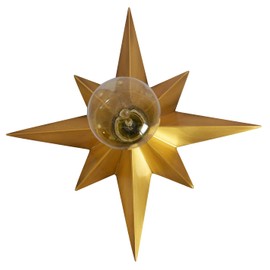 JC H&L Flush Mount Ceiling Lamp, Vintage Lighting Fixture, Brass Star Light for Hallway, Entryway, Corridor, Study Room, Bedroom, Dining Room, Restaurant, Cafe, Bar, Kitchen, Wall, Antique Brass