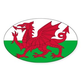 CafePress Wales Oval Car Bumper Sticker