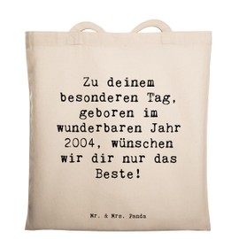 Mr. & Mrs. Panda Tragetasche Spruch 2004 Geburtstag - Geschenk, Geburtstagsspruch 2004, Freude schenken, Alles gut zum Geburtstag, Happy Birthday,