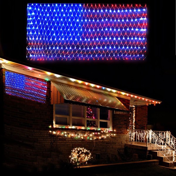 MUYUN American Flag String Lights, 420 LED USA Flag Net