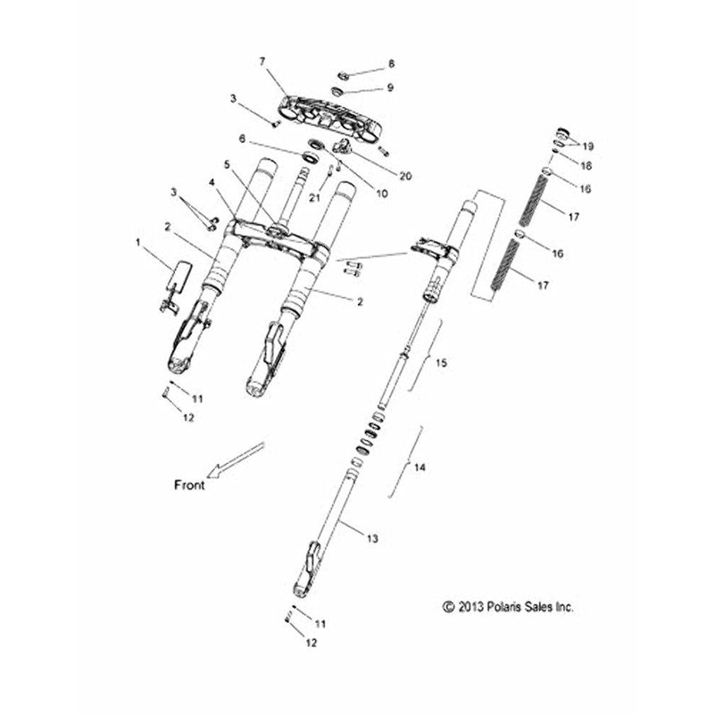 Victory Motorcycles Fork Guard, Genuine OEM Part 5438283, Qty 1
