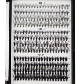 Bodermincer 240pcs 10D+20D+30D 10-12-14-16mm Mixed Professional Makeup Individual Cluster Eye Lashes(10+20+30D-10-12-14-16mm Mixed)