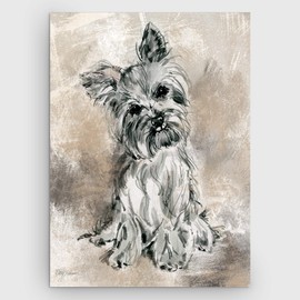 Wexford Home Sketchy Study Yorkie Gallery Wrapped Canvas Wall Art, 36x48, Multicolor