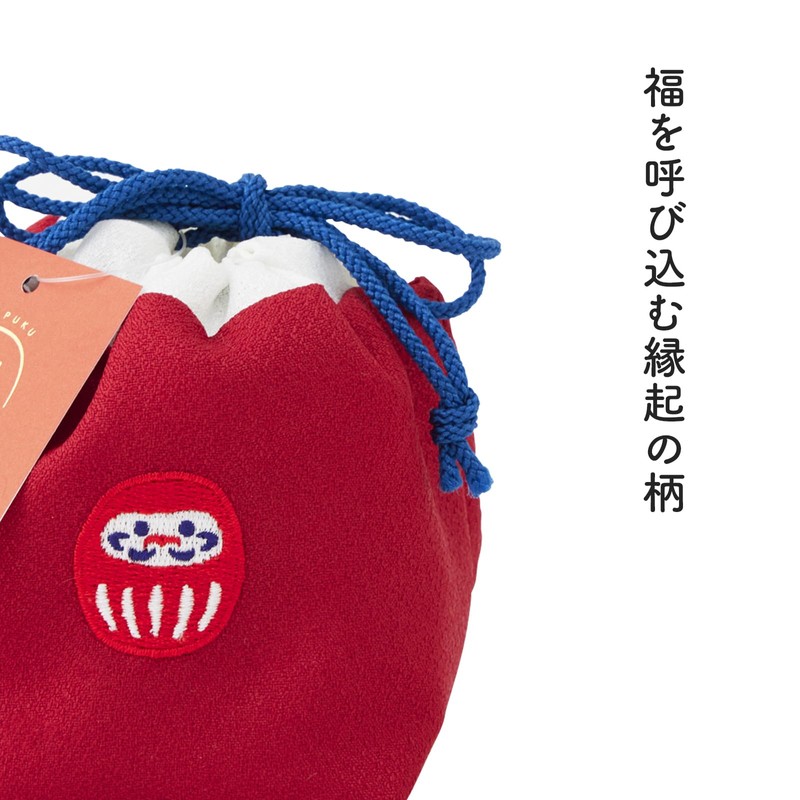 JIKAN STYLE 61337 Drawstring Bag, Lucky Drawstring Bag, Made in