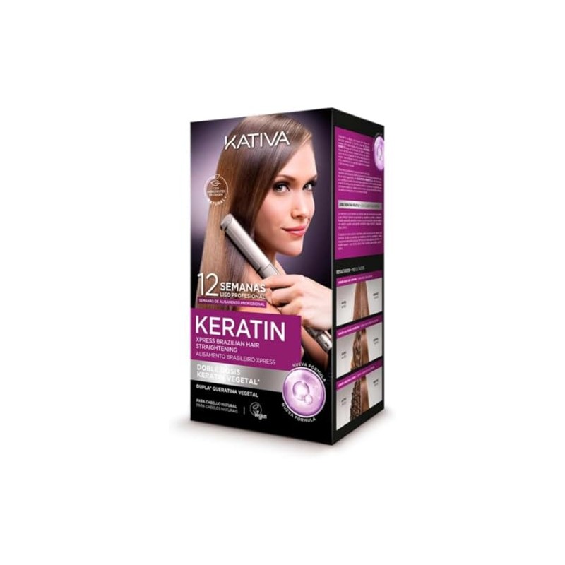 KATIVA Keratin Brazilian Straightening Hair Treatment, Smooth Result Up to
