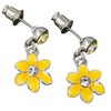 Equilibrium Radiant Daffodil Enamel & Crystal Dangly Earrings Gift Boxed