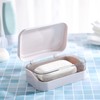 Operitacx Soap Container with Lid and Removable Drainer Portable Plastic